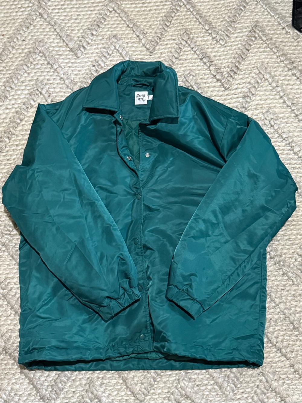 Princess Polly Teal Green Lightweight Bomber Jacket